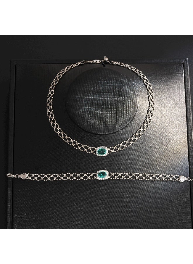 AuliceVerse Perfect Valentine‘s Gift – Shimmering Eco-Alloy Necklace & Bracelet Set, Adjustable Length with Gift Box | For a Romantic Date, Party or Wedding - Image 2